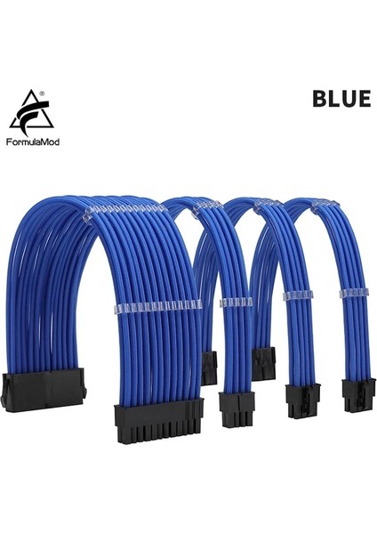 Mavi Kit B Formulamod Nck1 Serisi Psu Uzatma Kablosu Kiti, Düz Renk Kablo Katı Combo 300MM ATX24PIN PCI-E8PIN CPU8PIN Taraklı (Yurt Dışından)