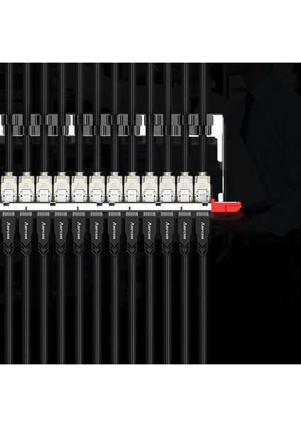 7.5 mm Siyah 50 Adet Ampcom Ethernet Ağ Kablosu Gerginlik Giderici Bot Kablosu RJ45 Konnektör Fişi 6.5/7.5/8.0mm Kapakları Cat8 Cat7 CAT6A Cat6 CAT5E (Yurt Dışından)