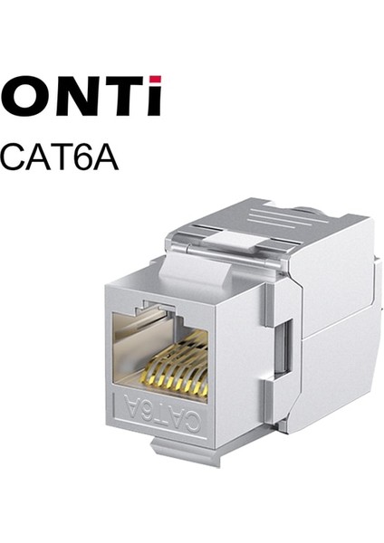CAT.6A 2 Adet Onti RJ45 Cat8 Aletsiz Stp Korumalı Keystone Jack Modülü, Kendinden Kilitleme Cat7 CAT6A Cat6 CAT5E Çinko Alaşım Ağ Çoğaltıcı Adaptörü (Yurt Dışından)