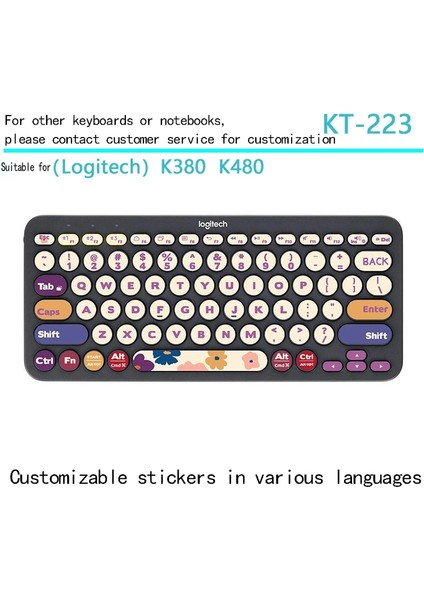 KT-804 Klavye Çıkartmalar Logitech K480 K380 Kablosuz Bluetooth Klavye Düğmesi Çıkartmalar Karikatür Anime Kişilik Yaratıcılık Sevimli (Yurt Dışından)