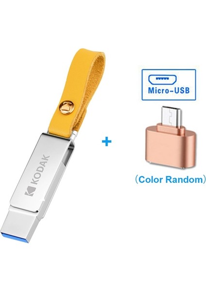 Ücretsiz Adaptör 32GB Kodak 3.1 Metal USB Flash Sürücü 32GB 64GB 128GB Tip C 2'si 1 Arada USB Sopa Çift Macbook Pc Tv Pendrive Cle Otg USB Flash Sopa (Yurt Dışından)
