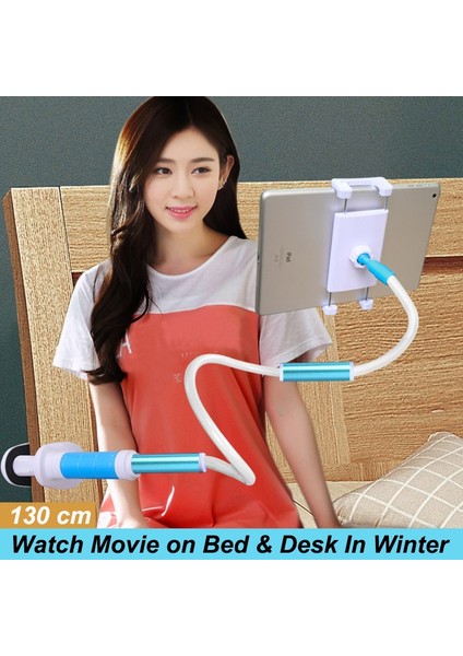 Pembe Vmonv 130 cm Tablet Telefon Masaüstü Standı Tutucu Ipad Tablet Için Ayarlanabilir Montaj 4 Ila 12.9 Inç Yatak Tablet Pc Standı Metal Destek (Yurt Dışından) indirimleri
