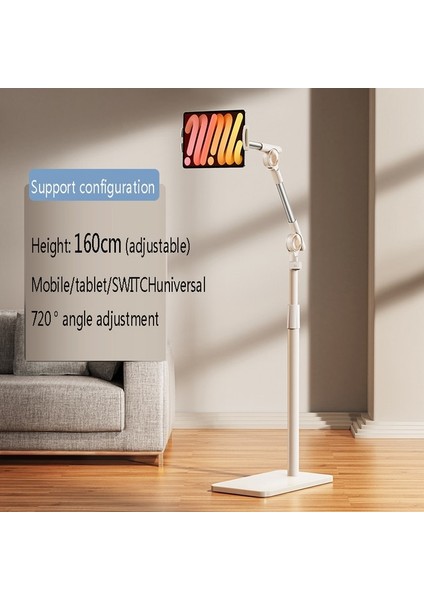 1.6 M Yatak Için Cep Telefonu Tutucu Metal Zemin Ipad Standı IPad Pro 12.9 Galaxy Tab Için Uzaktan Kumanda ile Ayarlanabilir Tembel Tutucu Braketi (Yurt Dışından)