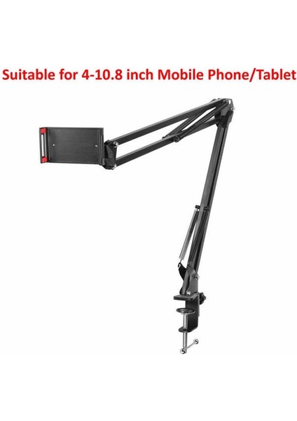 Iki Kol Tutucu 360 Derece Uzun Kol Tablet Tutucu Standı 4-12.9 Inç Tablet Akıllı Telefon Yatak Masaüstü Tembel Tutucu Braketi Desteği iPad Için (Yurt Dışından)