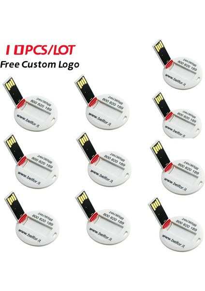 8 GB 10 Adet/grup Mini Yuvarlak Kart USB Flash Sürücü 2 GB 4 GB 8 GB 16 GB 32 GB USB Kart Flash Sürücü Hediye Için Özelleştir Baskı Renkli Logo (Yurt Dışından)
