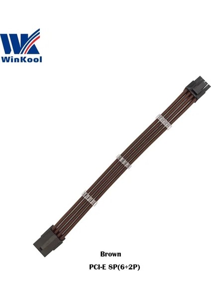 Kahverengi 800MM Winkool Pcı-E 8pın 18AWG Saf Renk Erkek - Dişi Kol Uzatma Güç Kablosu Dahili Kablo Taraklar Çok Renk Seçenekleri (Yurt Dışından)