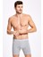 Erkek Tekli Kutu Gri Renk Extra Uzun Likralı Boxer 1