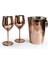 Adalı Bakır Buz Kovası Kadehli Set 3