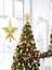 20 cm Gold Dore Simli Işıltılı Noel Christmas Yılbaşı Ağaç Konsept Süsleme Tepe Yıldızı 1