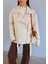 Oversize Krem Deri Ceket 2