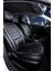 fiat 500 Ailesi Uyumlu Lüks Deri Oto Koltuk Kılıfı Ön/arka Set (Asya Seri) Siyah-Beyaz 1