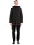 Siyah Slim Fit Hakim Yaka Kapüşonlu Basic Kaban 2