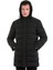 Siyah Slim Fit Hakim Yaka Kapüşonlu Basic Kaban 4