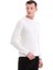 Ekru Regular Fit Düz Bisiklet Yaka Yünlü Casual Triko Kazak 4