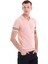 Pembe Slim Fit Çizgili Polo Yaka Triko Tişört 3