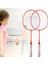 Çocuklar Için Badminton Raketleri, Raketle Raket Spor Seti, Çocuklar Için 2 Toplu Oyuncular Kapalı Açık Spor Turuncu (Yurt Dışından) 2