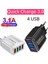 3.1A 4 USB Hızlı Şarj Cihazı Cep Telefonu Seyahat Şarj Kafası Cep Telefonu Şarj Cihazı Çok Fonksiyonlu Cep Telefonuşarj Şarj Cihazı (Yurt Dışından) 1