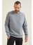 Gri Melanj Gizli Cep Detaylı Erkek Sweatshirt - 88292 5