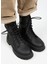 Adel Kadın Deri Bağcıklı Içten Fermuarlı Siyah-Siyah Bot 2