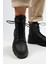Adel Kadın Deri Bağcıklı Içten Fermuarlı Siyah-Siyah Bot 5