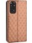 Xiaomi Için Redmi Note 11 4g (Qualcomm)/redmi Note 11S 4g Baskılı Rhombus Desen Flip Cüzdan Kılıfı Manyetik Adsorpsiyon Stand Yumuşak Tpu Iç Pu Deri Koruyucu Telefon Kapak-Kahverengi (Yurt Dışından) 4