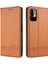 Xiaomi Redmi Için Not 10 5g/not 10T 5g/poco M3 Pro 5g/4g Deri Telefon Kasası Otomatik Emilen Manyetik Cüzdan Standı Kapak Kahverengi (Yurt Dışından) 1