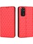 Xiaomi Için Redmi Note 11 4g (Qualcomm)/redmi Not 11S 4g Baskılı Rhombus Desen Flip Cüzdan Kılıfı Manyetik Adsorpsiyon Stand Yumuşak Tpu Iç Pu Deri Koruyucu Telefon Kapak-Kırmızı (Yurt Dışından) 1