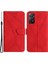 Xiaomi Için HT05 Redmi Not 11 4g (Qualcomm)/not 11S 4g Baskılı Çizgi Cüzdan Stand Cilt Touch Pu Deri Telefon Kapak-Kırmızı (Yurt Dışından) 1