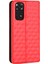 Xiaomi Için Redmi Note 11 4g (Qualcomm)/redmi Not 11S 4g Baskılı Rhombus Desen Flip Cüzdan Kılıfı Manyetik Adsorpsiyon Stand Yumuşak Tpu Iç Pu Deri Koruyucu Telefon Kapak-Kırmızı (Yurt Dışından) 4