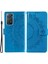 Xiaomi Redmi Not Not Not 12 Pro 4g/11 Pro 4g (Mediatek)/redmi Note 11 Pro 5g (Qualcomm) Pu Deri+Iç Tpu Kapak Stand Stand Mandala Çiçek Flip Cüzdan Kılıfı Kayış Mavisi (Yurt Dışından) 1