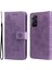 Xiaomi Redmi Için Note 12 Pro 4g/11 Pro 4g (Mediatek)/note 11 Pro 5g (Qualcomm) Kayış Tasarım Çiçeği Deri Deri Deri Stand Cep Telefonu Vaka Işığı Mor (Yurt Dışından) 1
