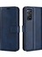 Xiaomi Redmi Için Note 12 Pro 4g/11 Pro 4g (Mediatek)/note 11 Pro 5g (Qualcomm) Manyetik Toka Dokulu Pu Deri Kapak Cüzdan Stand Telefon Kılıf Mavisi (Yurt Dışından) 1