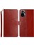 Xiaomi Için HT01 Poco M5S 4g/redmi Not 10 4g/redmi Not 10S 4g Baskılı Y Şeklinde Hatlar Cüzdan Manyetik Toka Stand Pu Deri Telefon Kahverengi (Yurt Dışından) 1
