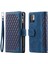 Xiaomi Için Poco M3 Pro 4g/5g/redmi Not 10T 5g/not 10 5g Rhombus Doku Cüzdan Stand Deri Telefon Kılıfı Zipper Cep ve Bilek Kayış Mavisi (Yurt Dışından) 1
