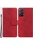 Xiaomi Redmi Için Note 12 Pro 4g/11 Pro 4g (Mediatek)/note 11 Pro 5g (Qualcomm) Cüzdan Stand Telefon Kılıfı Geometrisi Pu Luller Kapak-Kırmızı (Yurt Dışından) 1