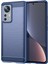 Xiaomi 12 Pro 5g /12S Pro 5g /12 Pro (Boyut) 5g Tpu Kılıf Fırçalanmış Yüzey 1.8mm Karbon Fiber Doku Çizgi Anti-Çizgi Toz Geçirmez Telefon Kapak Mavisi (Yurt Dışından) 1