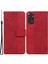 Xiaomi Redmi Için Note 11 4g (Qualcomm)/not 11S 4g Katlanabilir Stand Baskı Geometrisi Pu Öğrenme Cüzdan Kılıfı Manyetik Kapak Kapak-Kırmızı (Yurt Dışından) 1
