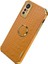 Xiaomi 12 5G/12X 5G/12S Için 5g Timsah Doku Telefon Kickstand Elektrokaplama Parmak Halka Tutucu Pu Deri Kaplamalı Tpu Telefon Kabuk-Sarı Kaplama (Yurt Dışından) 3