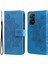 Xiaomi Redmi Için Note 12 Pro 4g/11 Pro 4g (Mediatek)/note 11 Pro 5g (Qualcomm) Kayış Tasarım Çiçeği Deri Deri Deri Stand Cep Telefonu Kılıf Mavisi (Yurt Dışından) 1