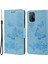 Baskılı Kelebekler Çiçek Deri Cüzdan Stand Cep Telefon Kılıfı Xiaomi 11T/11T Pro-Mavi (Yurt Dışından) 1