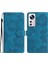 Xiaomi 12 Pro 5g/12 Pro (Boyut) Için 5G/12S Pro 5g Telefon Deri Kılıf Çiçekleri Baskılı Stand Cüzdan Kapak Blue (Yurt Dışından) 1