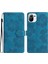 Xiaomi Mi Için Cüzdan Telefon Kılıfı 11 Lite 4g/5g/11 Lite 5g Ne, Pu Deri Çiçekler Baskılı Flip Stand Cover-Blue (Yurt Dışından) 1