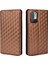 3D Rhombus Deri Telefon Kapağı Baskısı+Yumuşak Tpu Iç Kasa Stand Cüzdan Koruyucu Kabuk Xiaomi Redmi Note 10 5g/redmi Not 10T 5g/poco M3 Pro 4g/5g-Brown (Yurt Dışından) 2