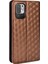 3D Rhombus Deri Telefon Kapağı Baskısı+Yumuşak Tpu Iç Kasa Stand Cüzdan Koruyucu Kabuk Xiaomi Redmi Note 10 5g/redmi Not 10T 5g/poco M3 Pro 4g/5g-Brown (Yurt Dışından) 4