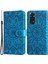 Xiaomi Redmi Için Note 11 4g (Qualcomm)/not 11S 4g Pu Deri Ayçiçeği Basılı Baskılı Kılıf Manyetik Tokalı Telefon Stand Cüzdan Kapak Mavisi (Yurt Dışından) 1