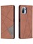 Geometrik Desen Xiaomi Mi Için Otomatik Absorbed Stand Deri Telefon Kılıfı 11 Lite 4g /5g /11 Lite 5g Ne-Brown (Yurt Dışından) 2