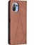 Geometrik Desen Xiaomi Mi Için Otomatik Absorbed Stand Deri Telefon Kılıfı 11 Lite 4g /5g /11 Lite 5g Ne-Brown (Yurt Dışından) 3