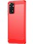 Xiaomi Redmi Için Not 11 4g (Qualcomm)/not 11S 4g Tpu Koruyucu Fırçalanmış Yüzey Karbon Fiber Cep Telefon Kılıfı Kapak-Kırmızı (Yurt Dışından) 1