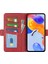 Xiaomi Redmi Için Note 12 Pro 4g/11 Pro 4g (Mediatek)/note 11 Pro 5g (Qualcomm) Dokulu Pu Deri Flip Case Çift Manyetik Toka Stand Cüzdan Telefon Kapak-Kırmızı (Yurt Dışından) 4