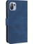 Perçin Dekor Cilt Duygu Birleştirme Deri Cüzdan Xiaomi Mi Için Koruyucu Kapak 11 Lite 4g/5g/11 Lite 5g Ne-Blue (Yurt Dışından) 4